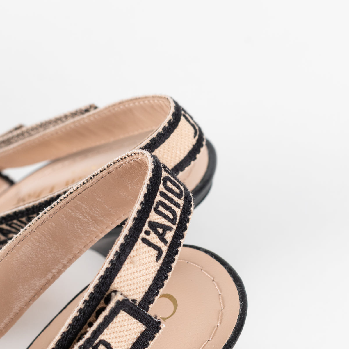 Christian Dior Beige Raffia Black J'Adior Slingbacks
