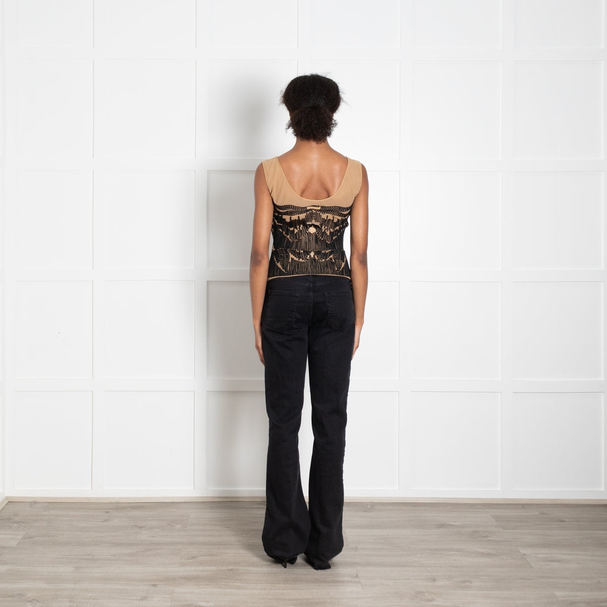 Jean Paul Gaultier Mesh Embellished Top with Matching Shawl