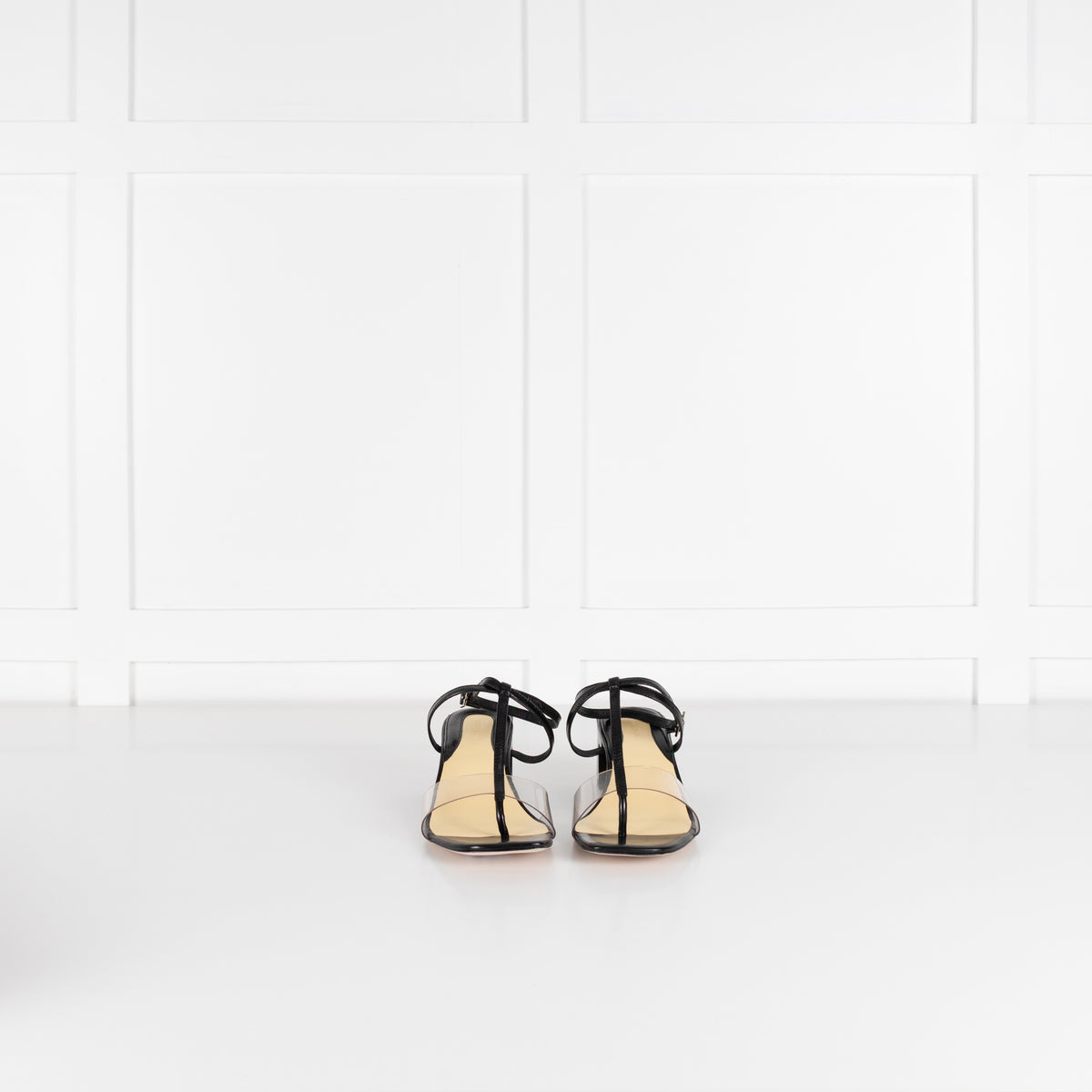 Tory Burch Black Leather And Vinyl Heeled Sandals