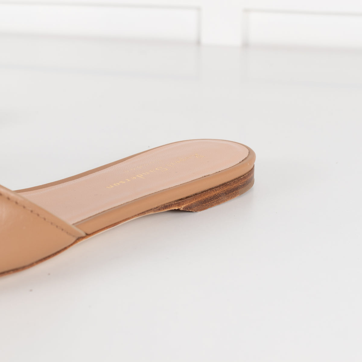 Rupert Sanderson Tan Lido Leather Flat Slider