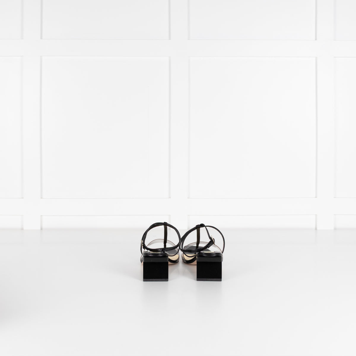 Tory Burch Black Leather And Vinyl Heeled Sandals