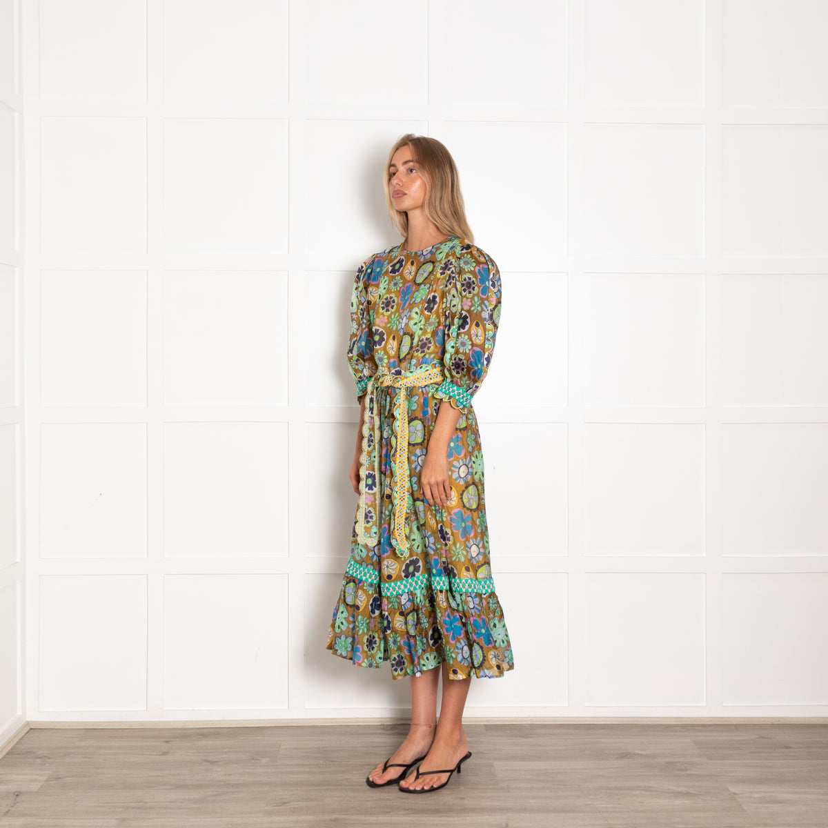 Celia B Green Floral Tambora Dress