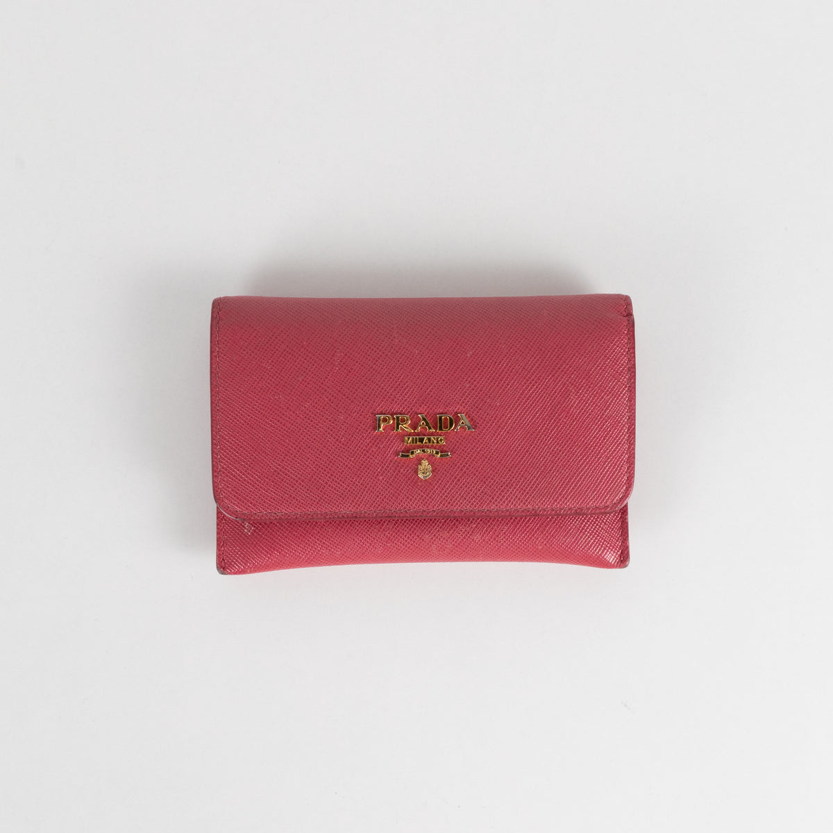 Prada Pink Saffiano Leather Key Holder
