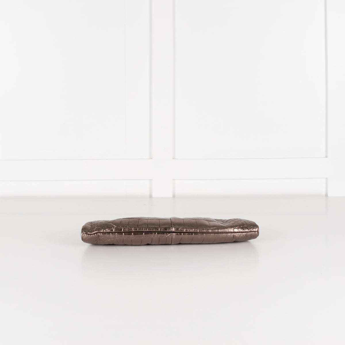 MarcCain Bronze Croc Embossed Clutch with Snake Chain