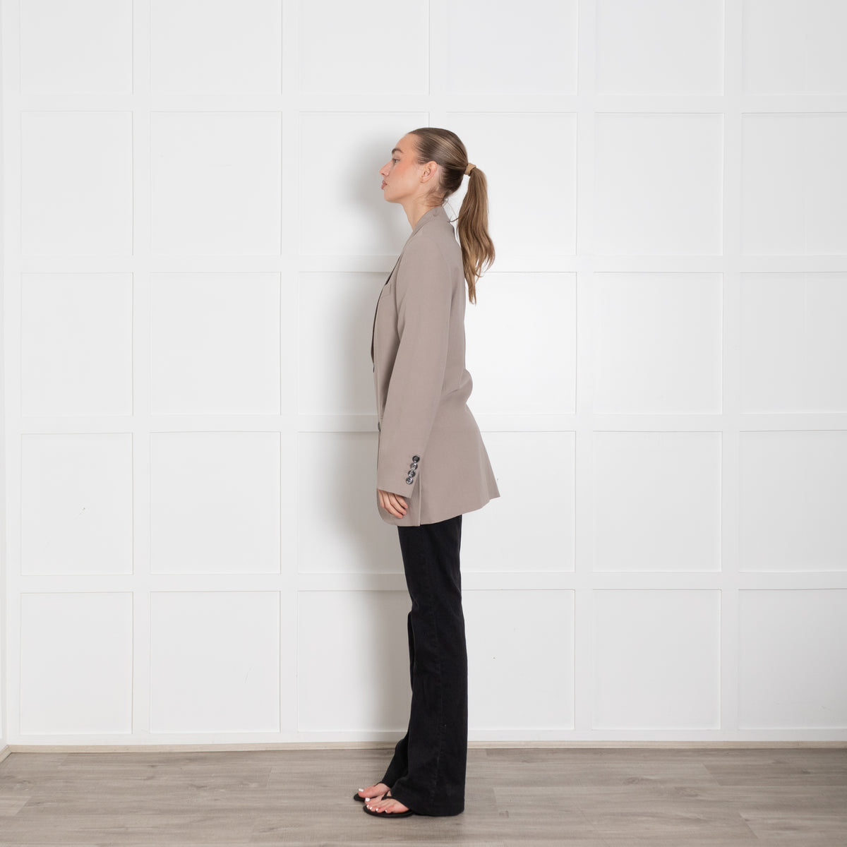 AMI Paris Oversized Taupe Wool Blazer