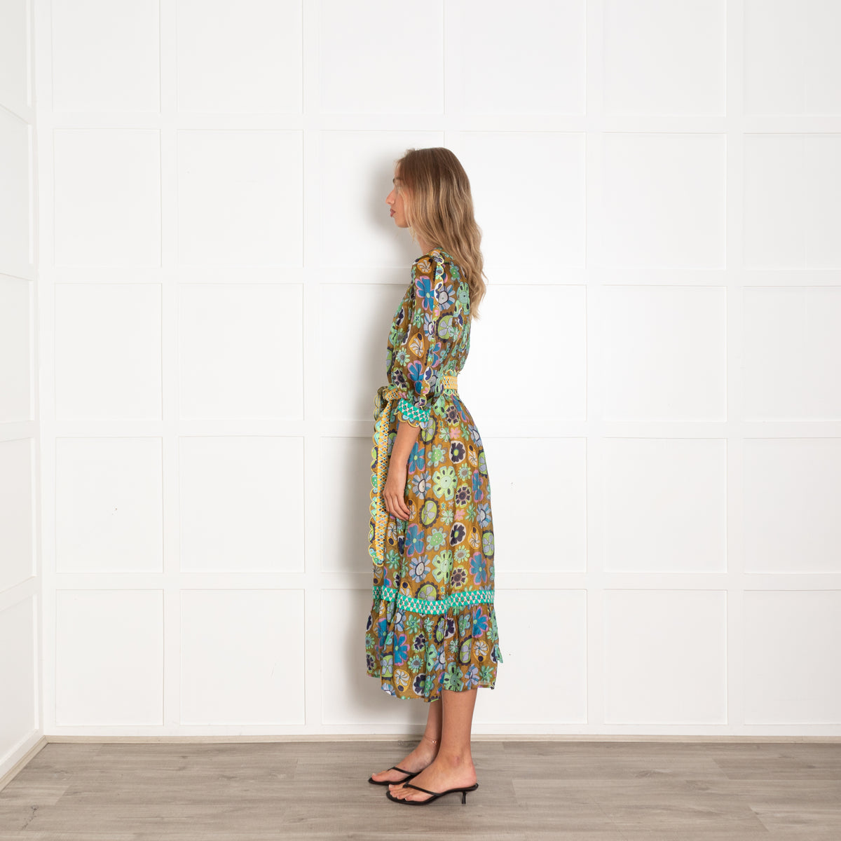Celia B Green Floral Tambora Dress