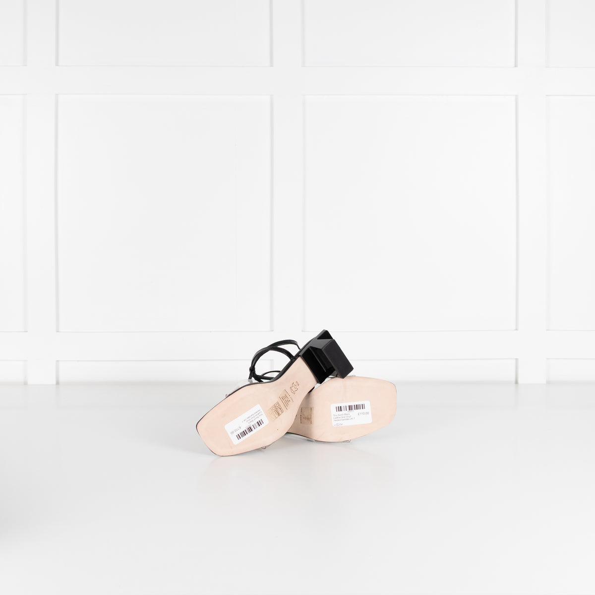 Tory Burch Black Leather And Vinyl Heeled Sandals