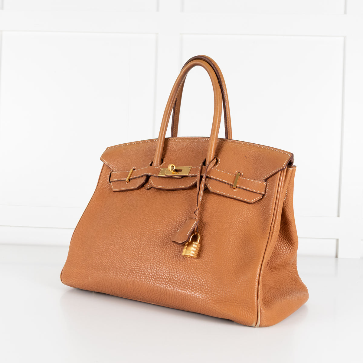 Hermes Beige Gold Togo Leather Birkin 35 Bag