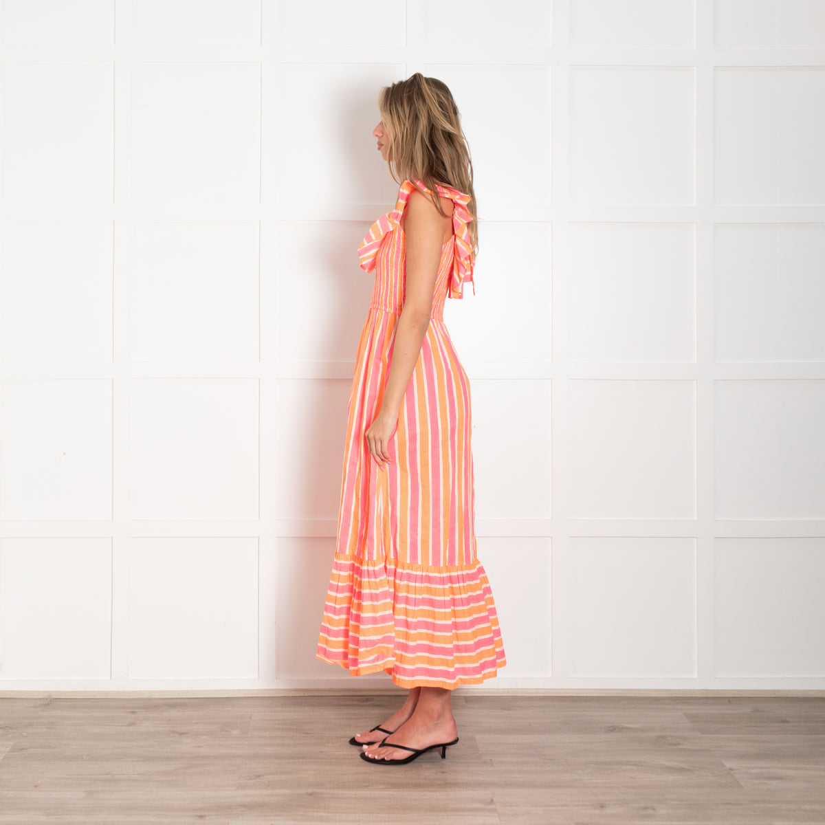 Pink City Prints Pink And Orange Neon Stripe Suzie Dress