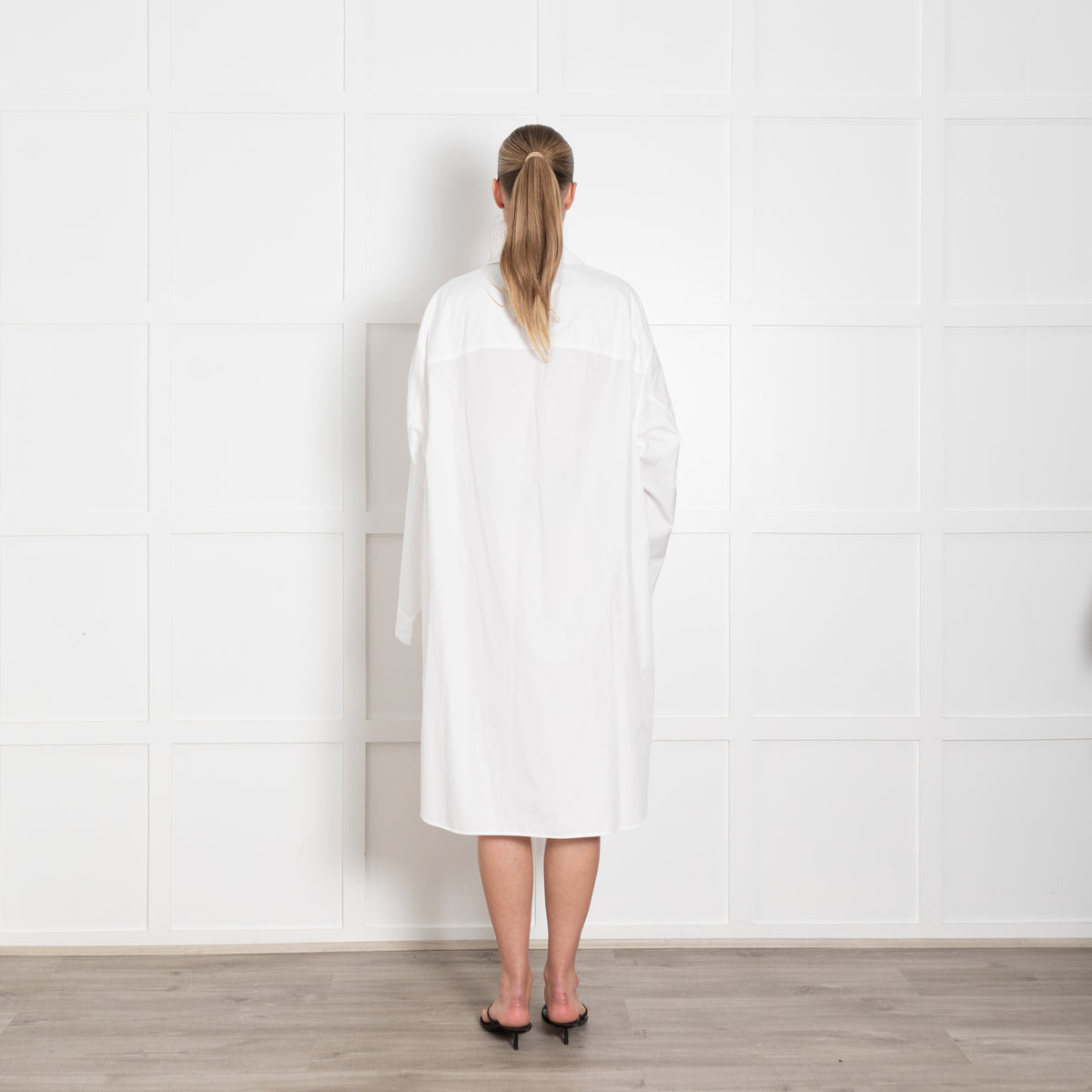 Raey White Cotton Shirt Dress With Long Sleeves