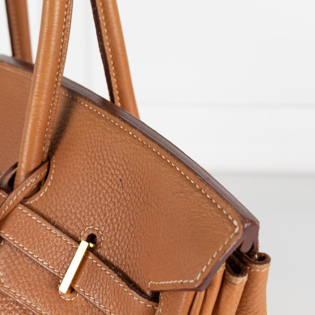 Hermes Beige Gold Togo Leather Birkin 35 Bag