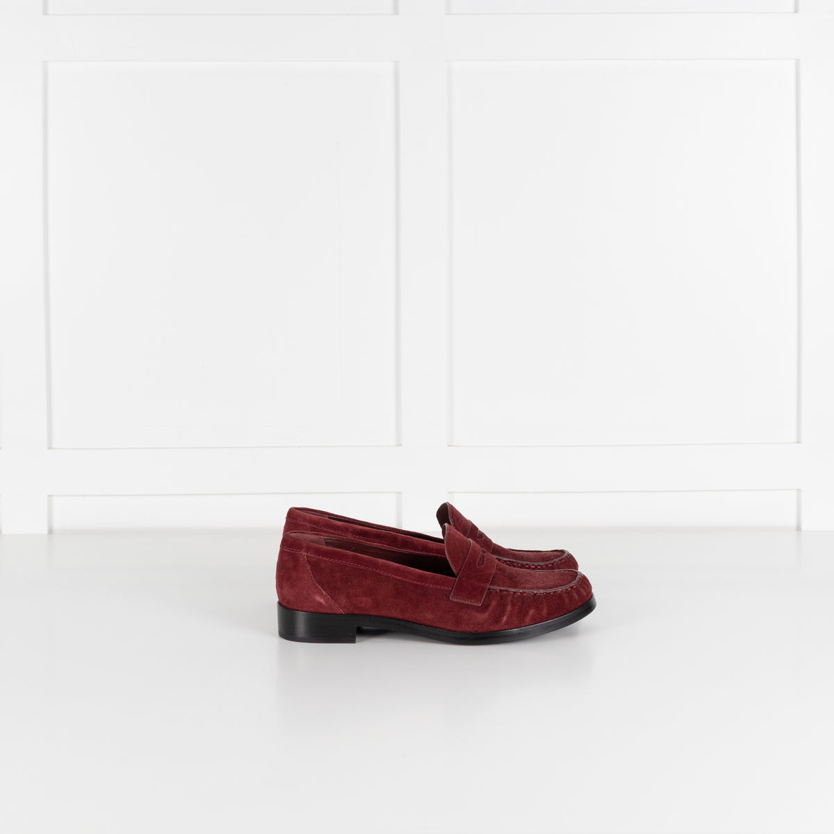 Reformation Ruby Suede Ani Ruched Loafers
