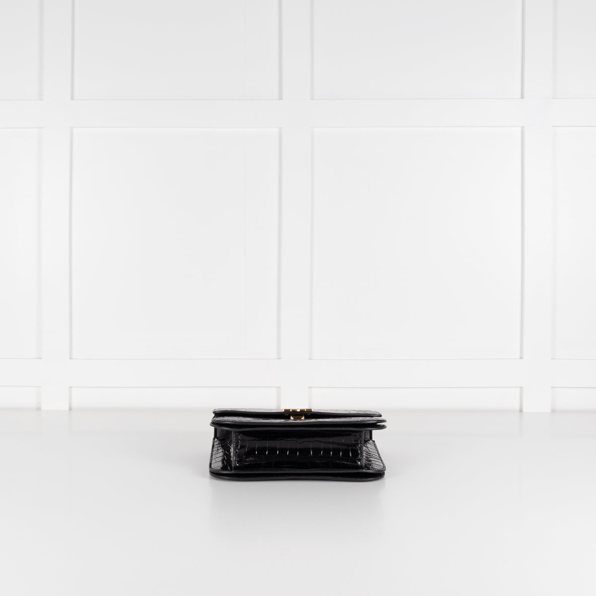 Tory Burch Black Moc Croc Embossed Eleanor Crossbody Bag