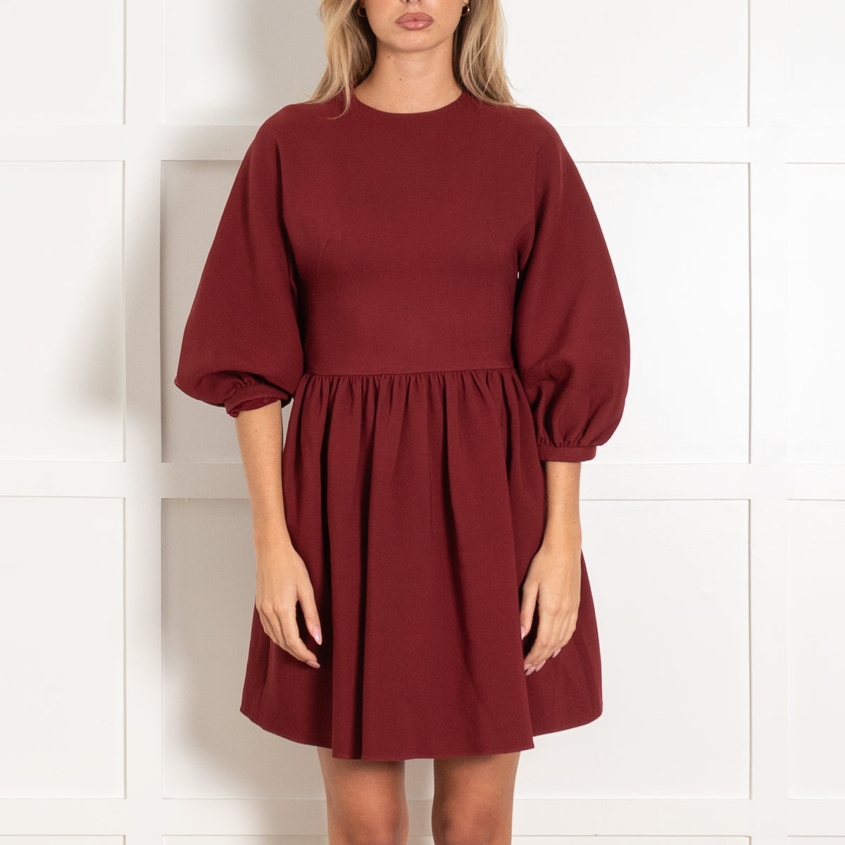 Christian Dior Burgundy Puffed Mini Dress