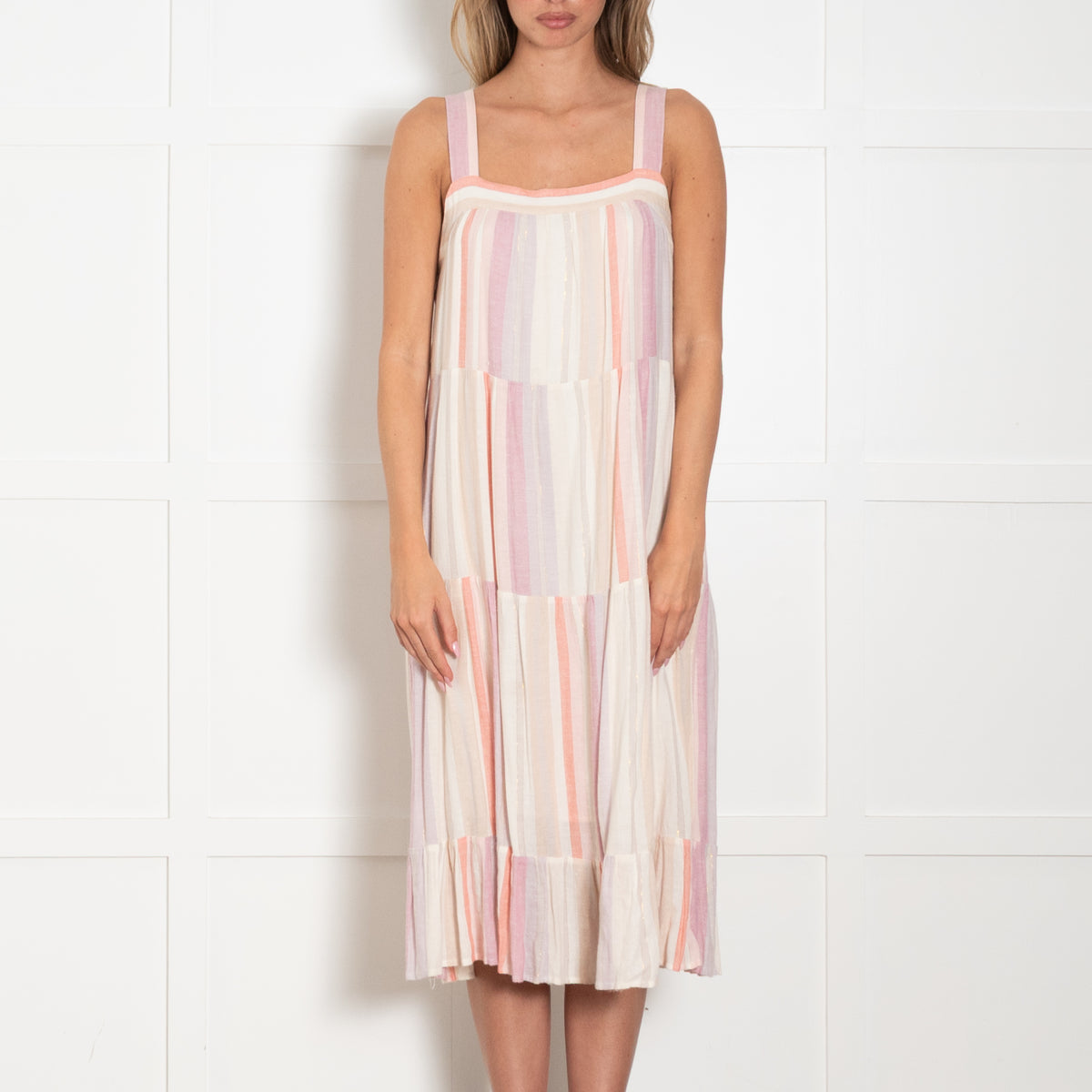 Rails Amaya Tiered Pastel Coloured Midi Dress