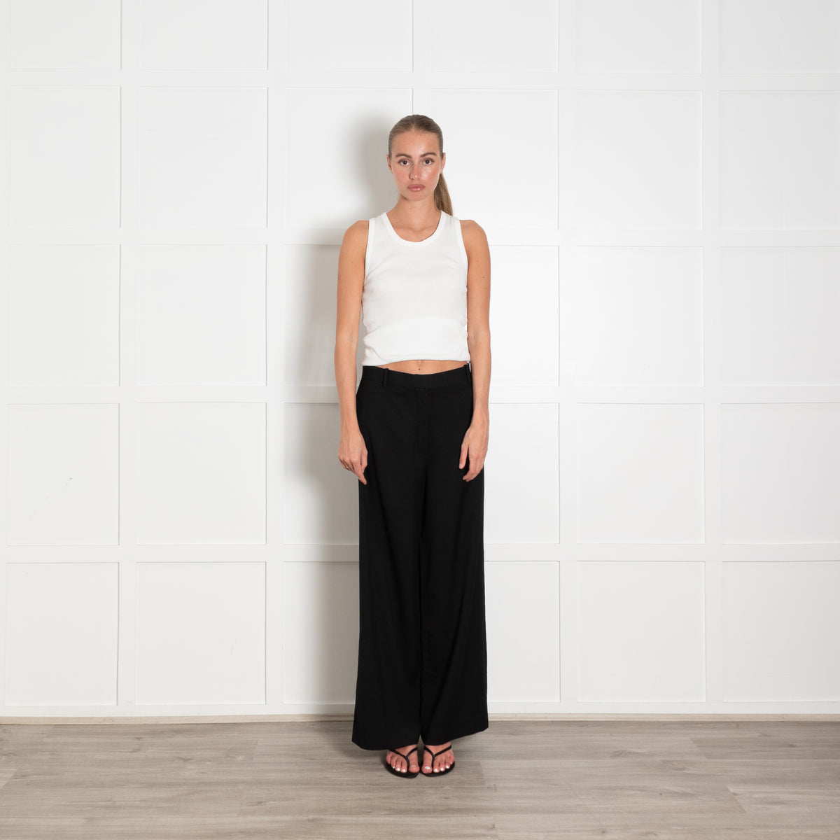 The Row Black Wide Leg Trousers