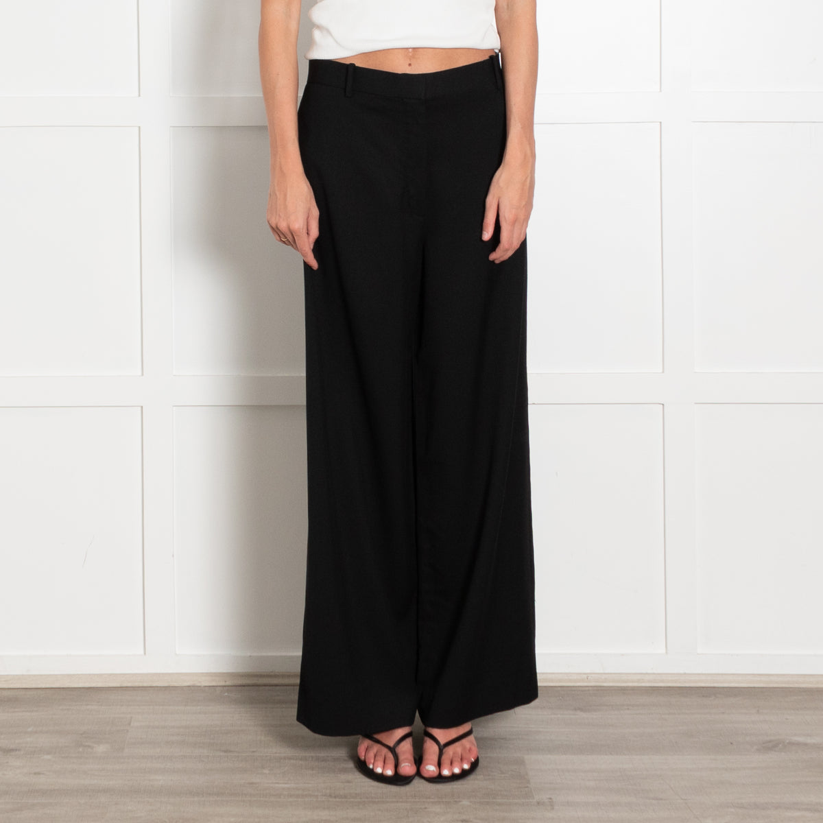 The Row Black Wide Leg Trousers