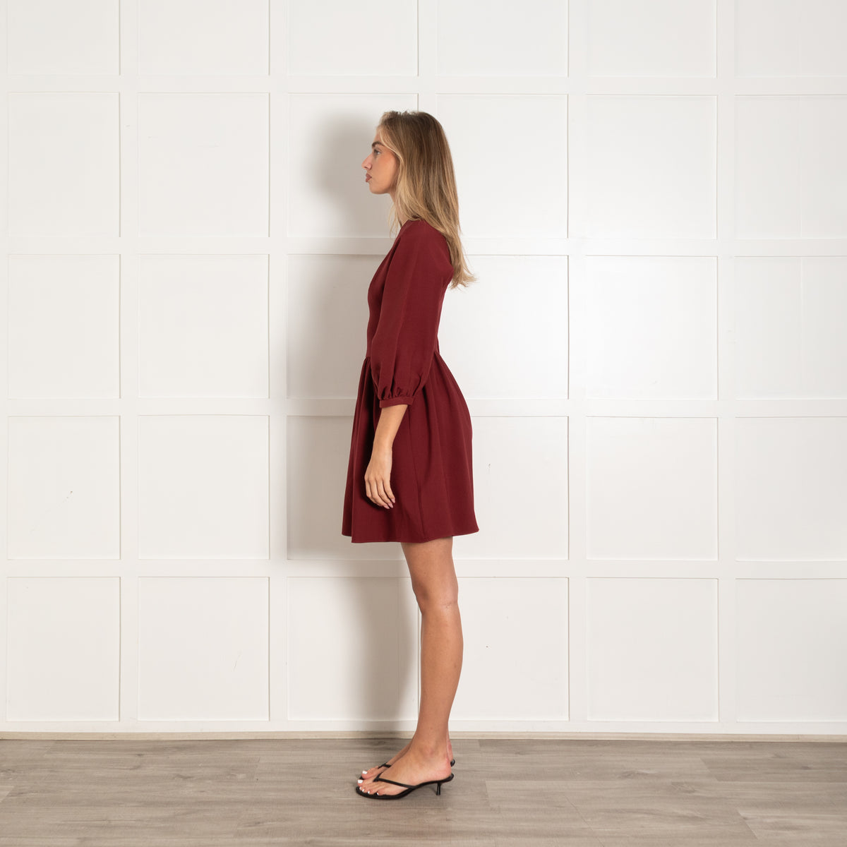 Christian Dior Burgundy Puffed Mini Dress