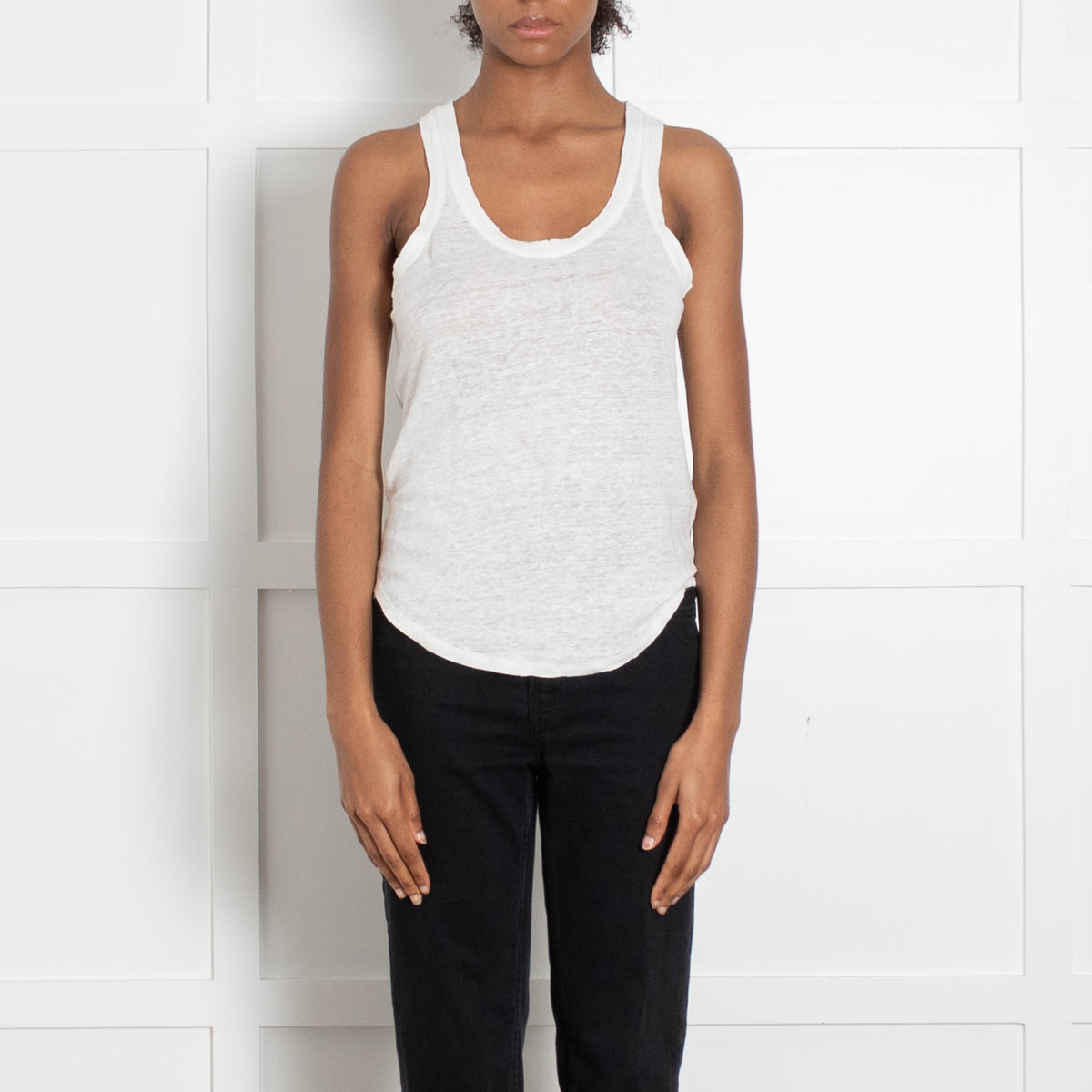 Zadig & Voltaire Cream Linen Sleeveless Vest