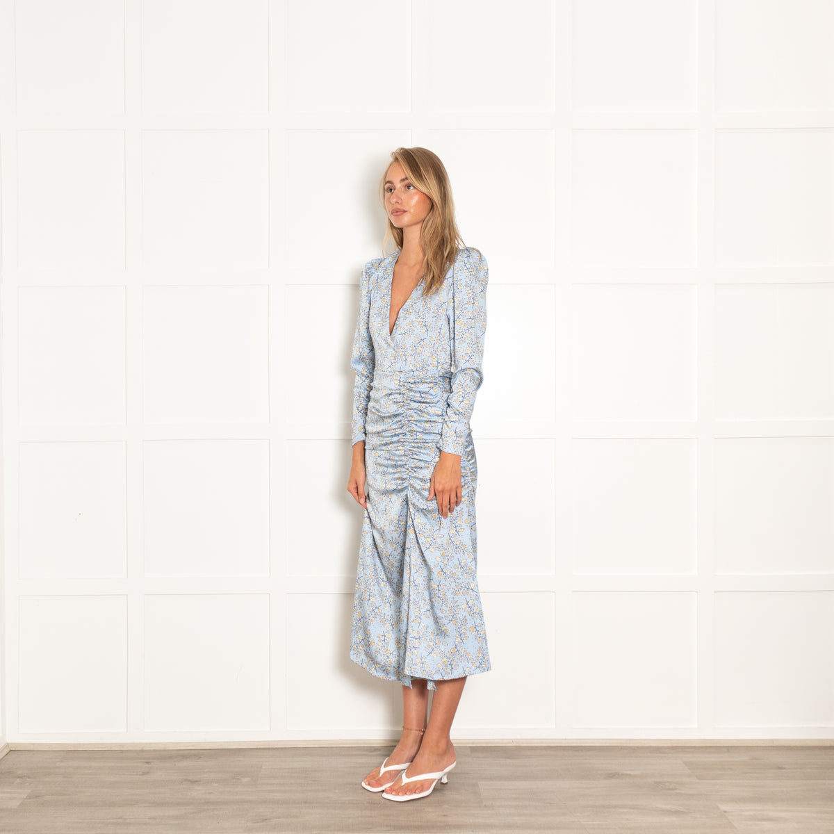 Stella Nova Addison Leaf Print Blue Dress