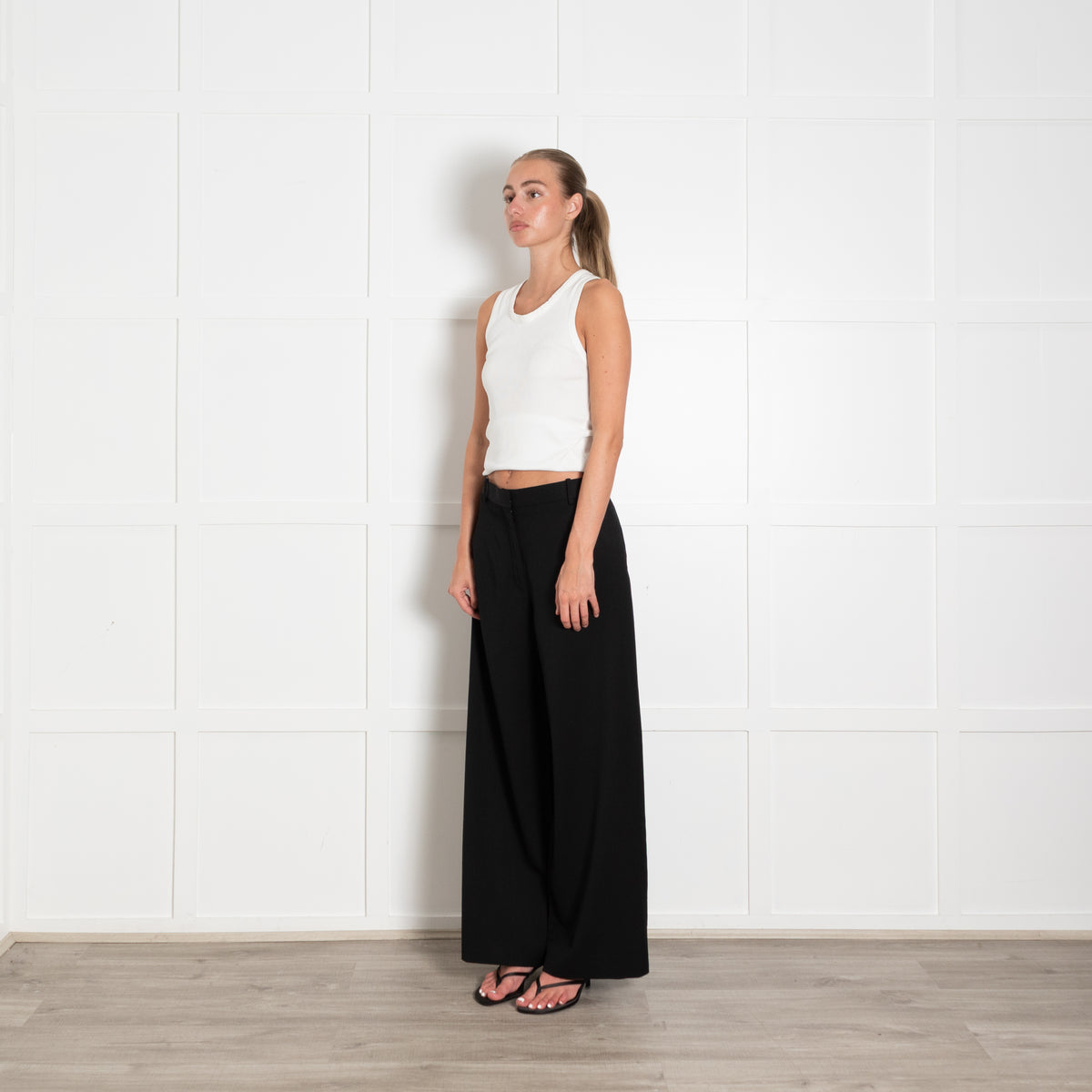 The Row Black Wide Leg Trousers