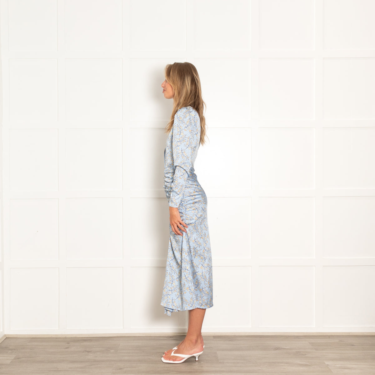 Stella Nova Addison Leaf Print Blue Dress