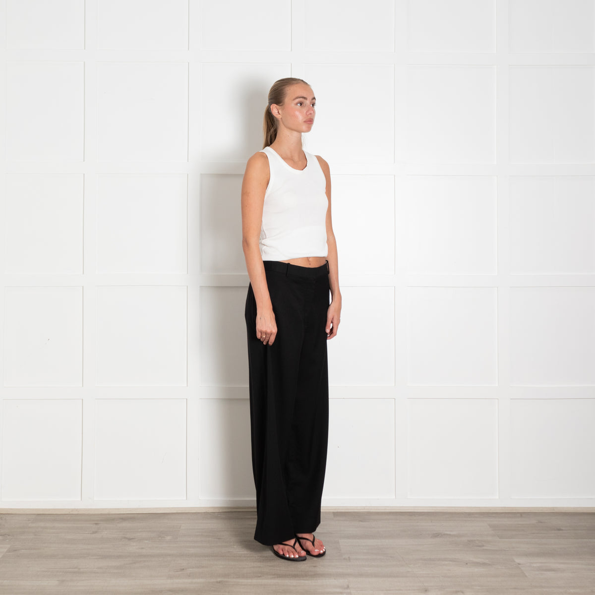 The Row Black Wide Leg Trousers