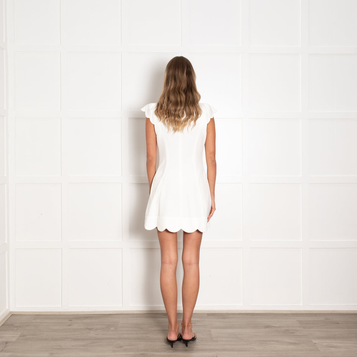 Lisa Marie Fernandez White Mini Dress With Square Neckline And Front Buttons