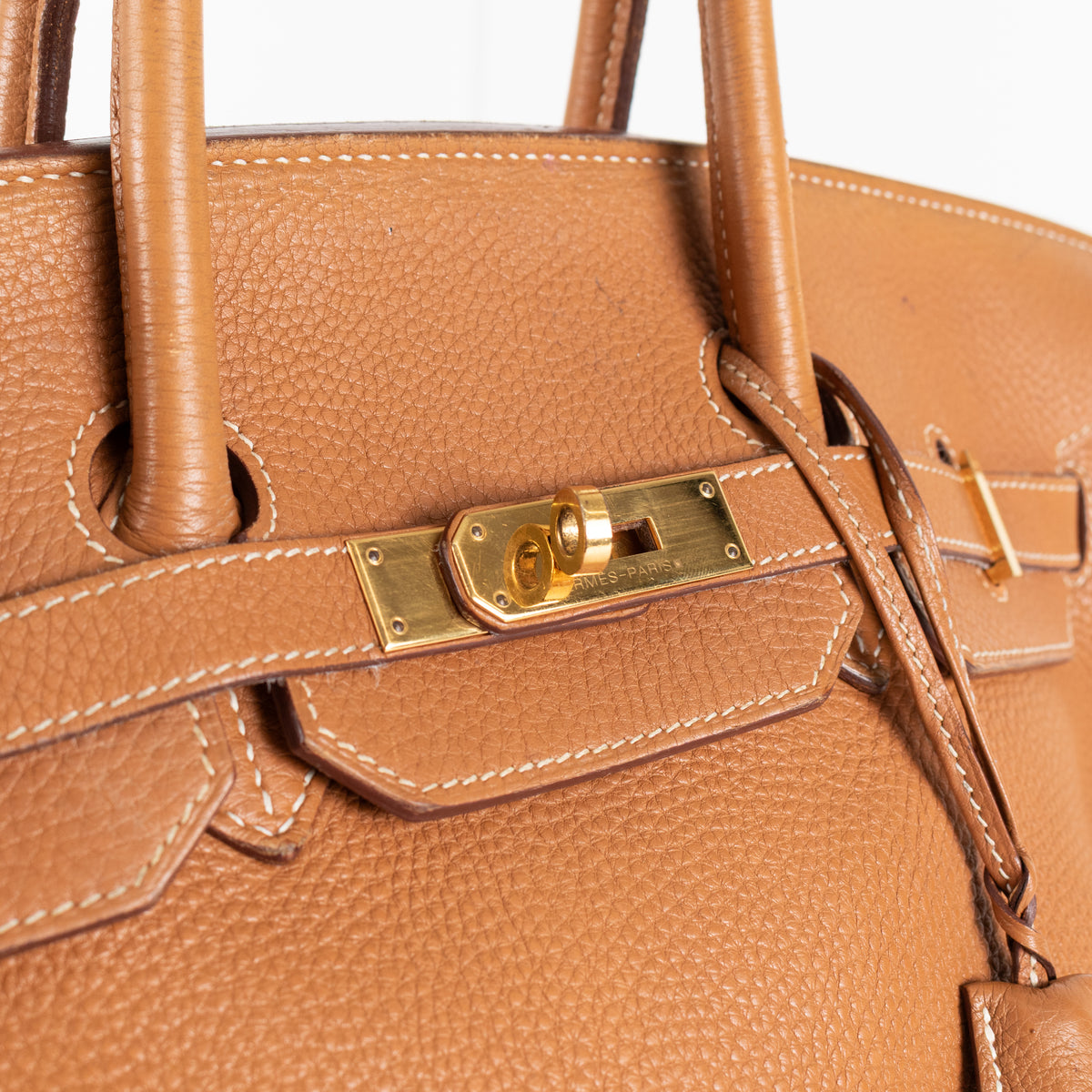 Hermes Beige Gold Togo Leather Birkin 35 Bag