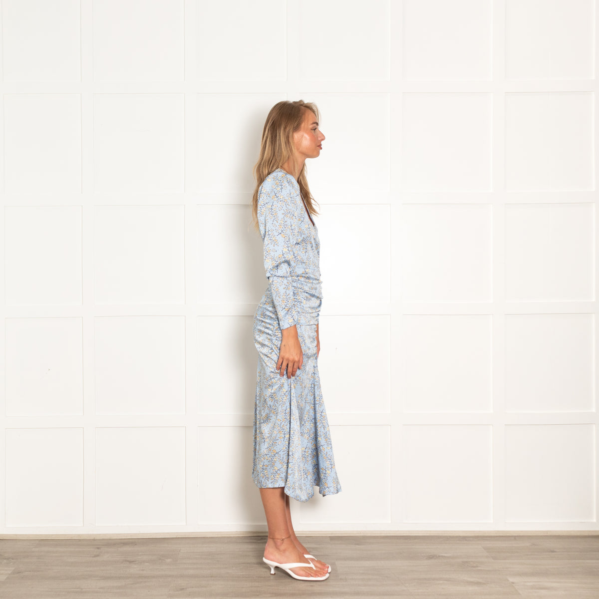 Stella Nova Addison Leaf Print Blue Dress