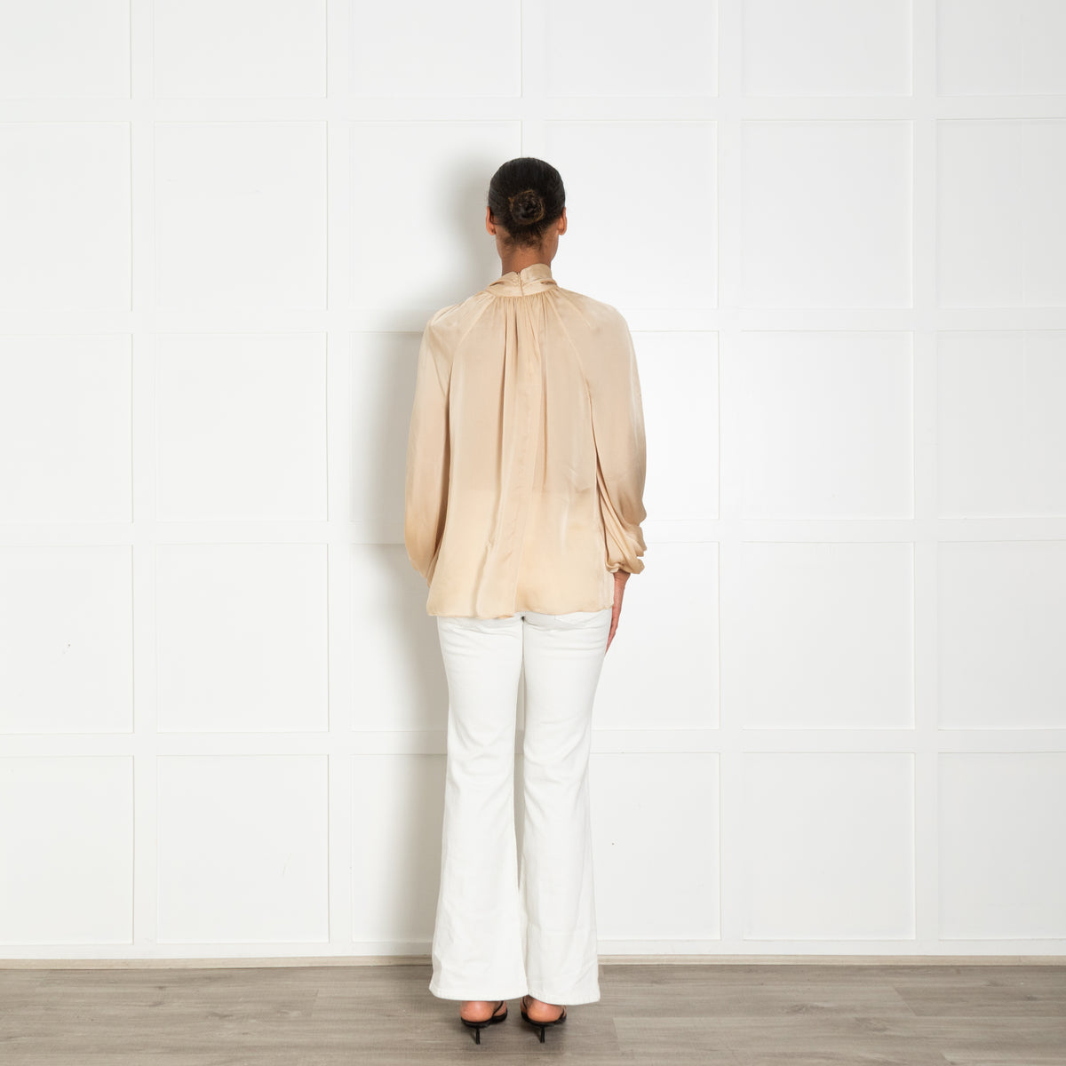 Zimmermann Gold Silk Pussy-Bow Blouse