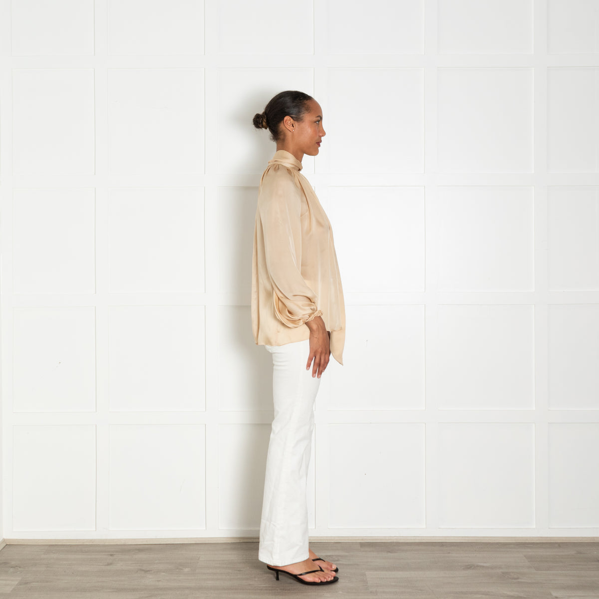 Zimmermann Gold Silk Pussy-Bow Blouse