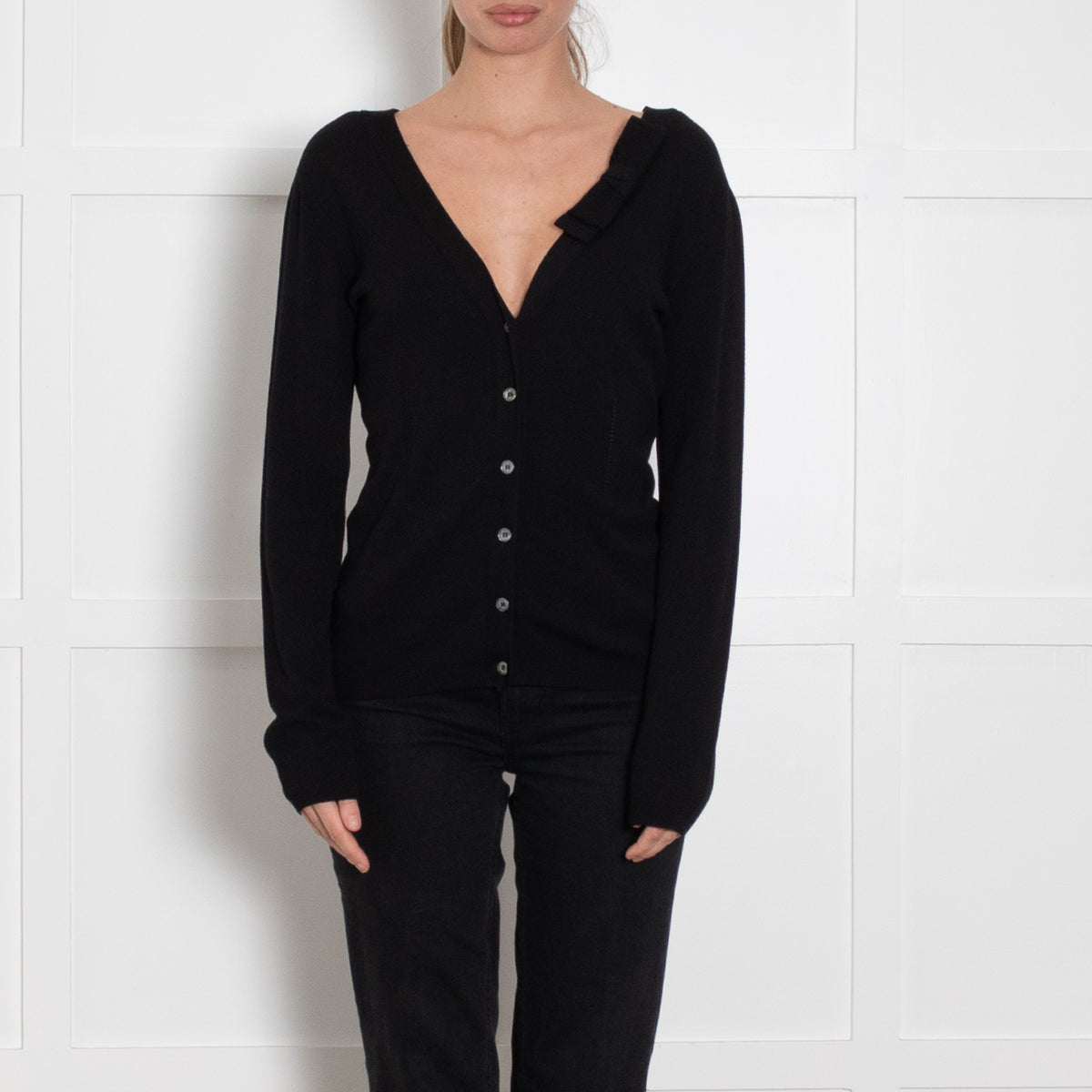 Valentino Lace Back Black Cardigan
