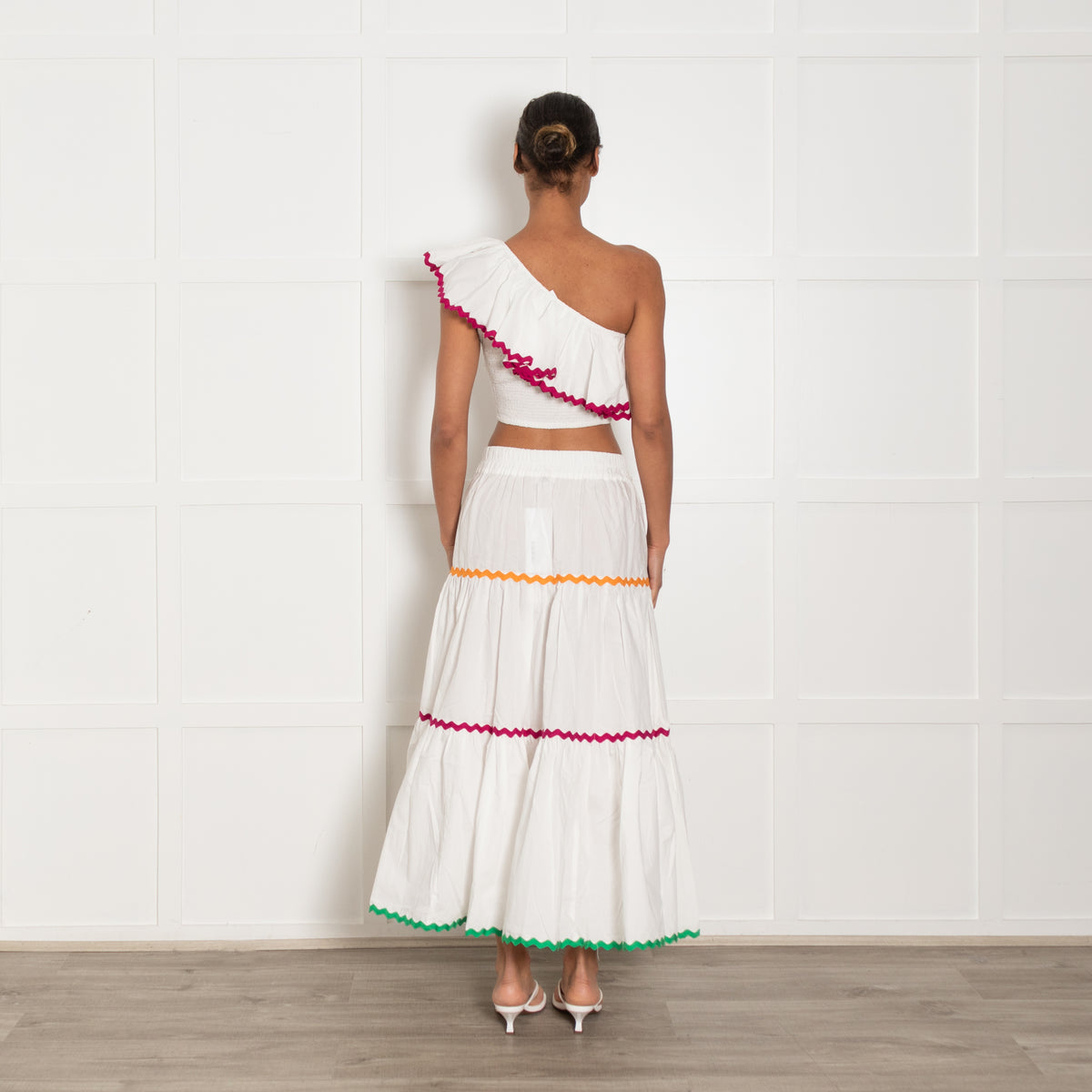 Paolita White Cotton Tiered Maxi Skirt