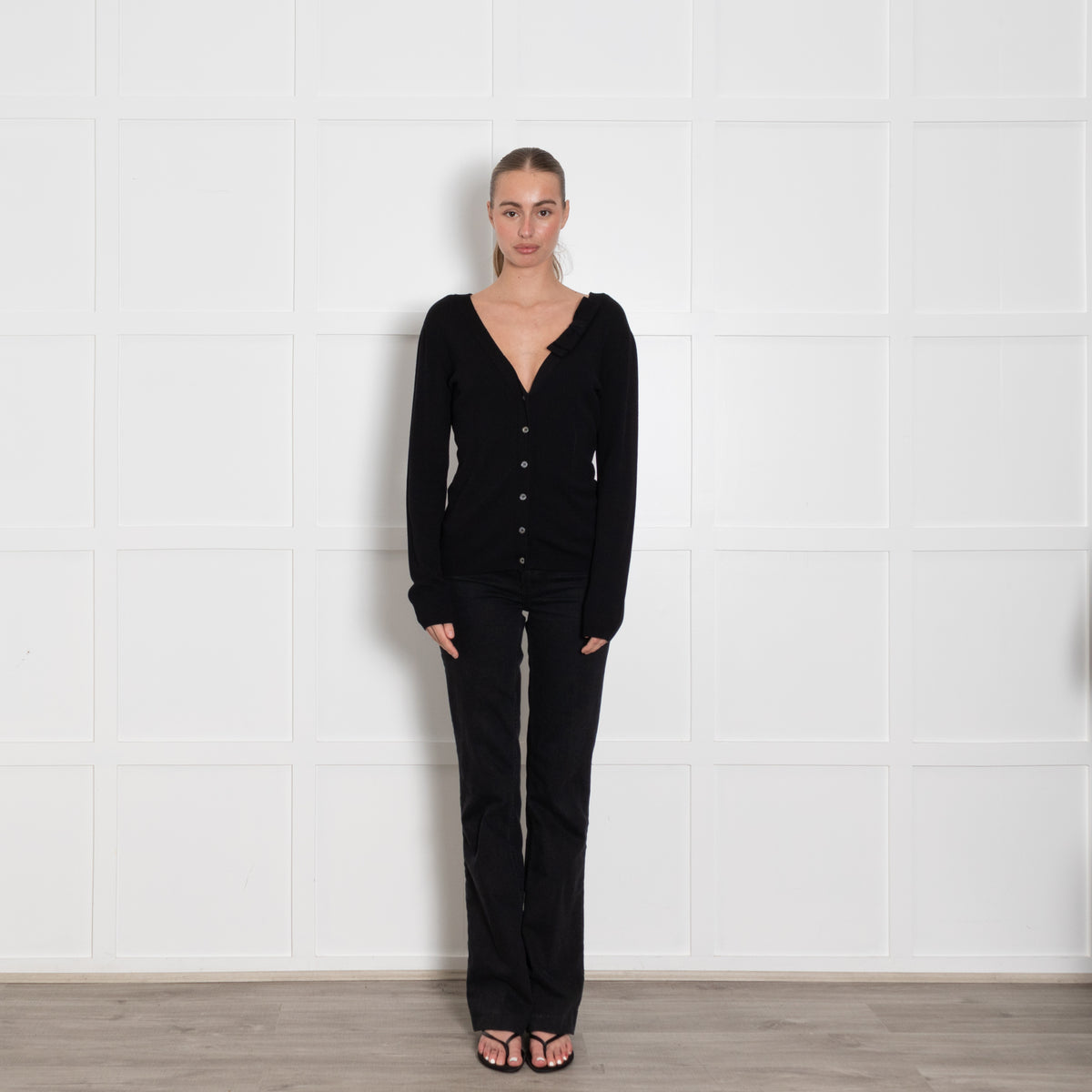 Valentino Lace Back Black Cardigan