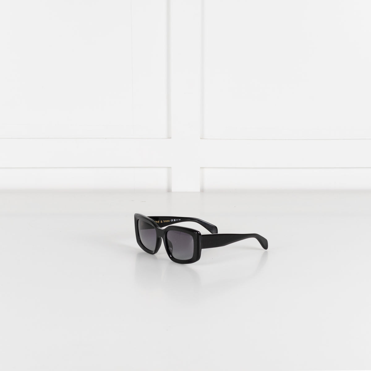 Rag & Bone Black Rectangular Chunky Sunglasses