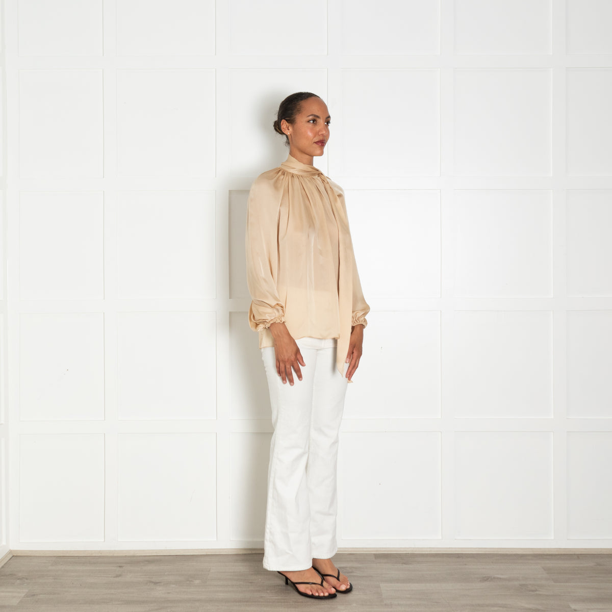 Zimmermann Gold Silk Pussy-Bow Blouse