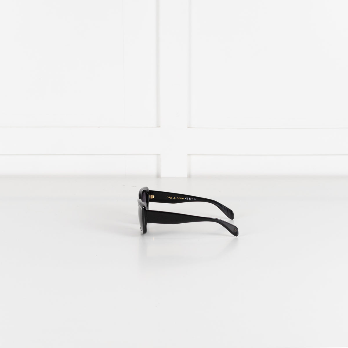 Rag & Bone Black Rectangular Chunky Sunglasses