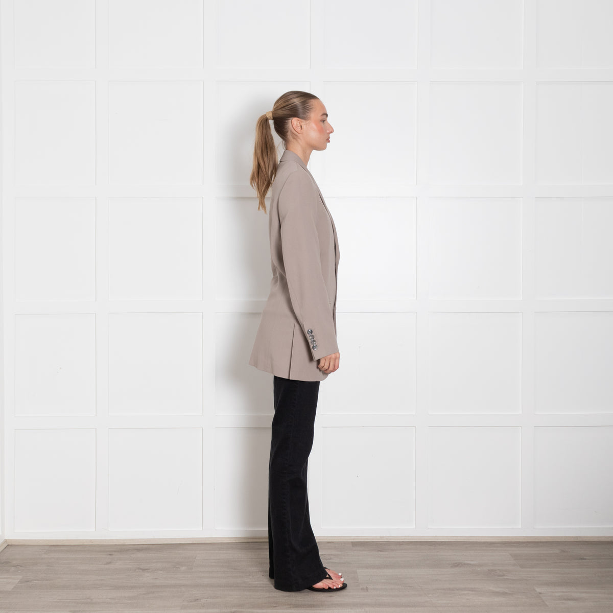 AMI Paris Oversized Taupe Wool Blazer