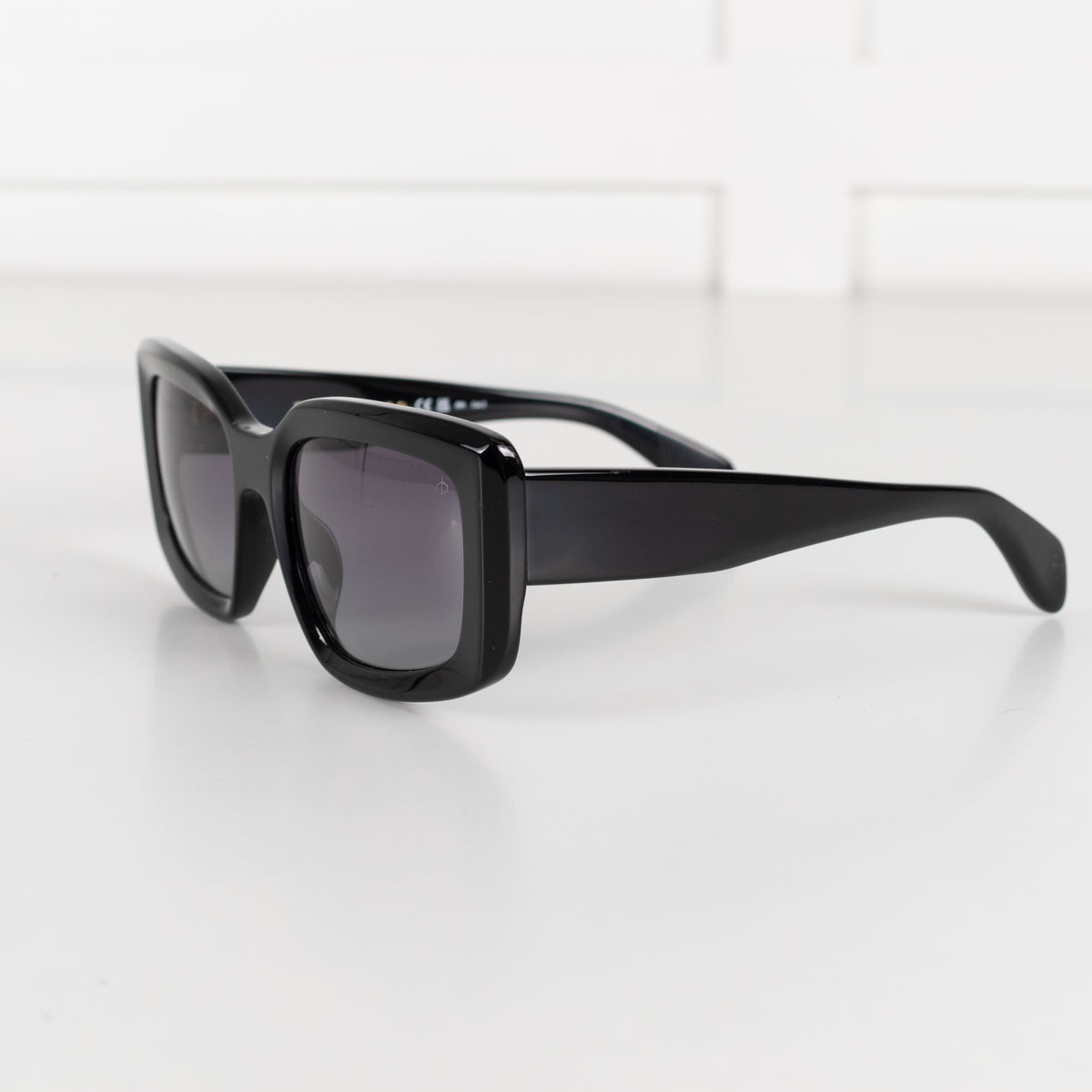 Rag & Bone Black Rectangular Chunky Sunglasses
