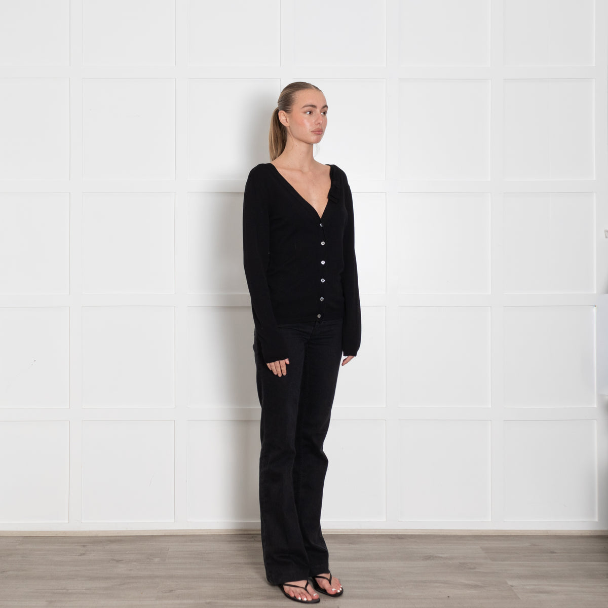 Valentino Lace Back Black Cardigan