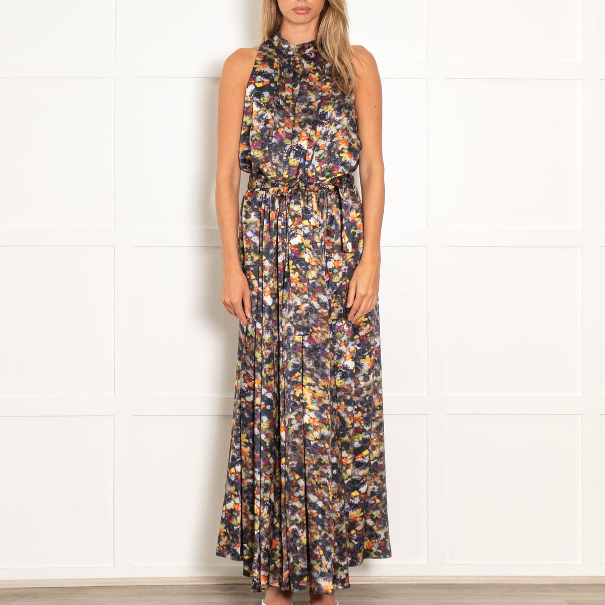 Erdem Graphic Floral Halterneck Maxi Dress