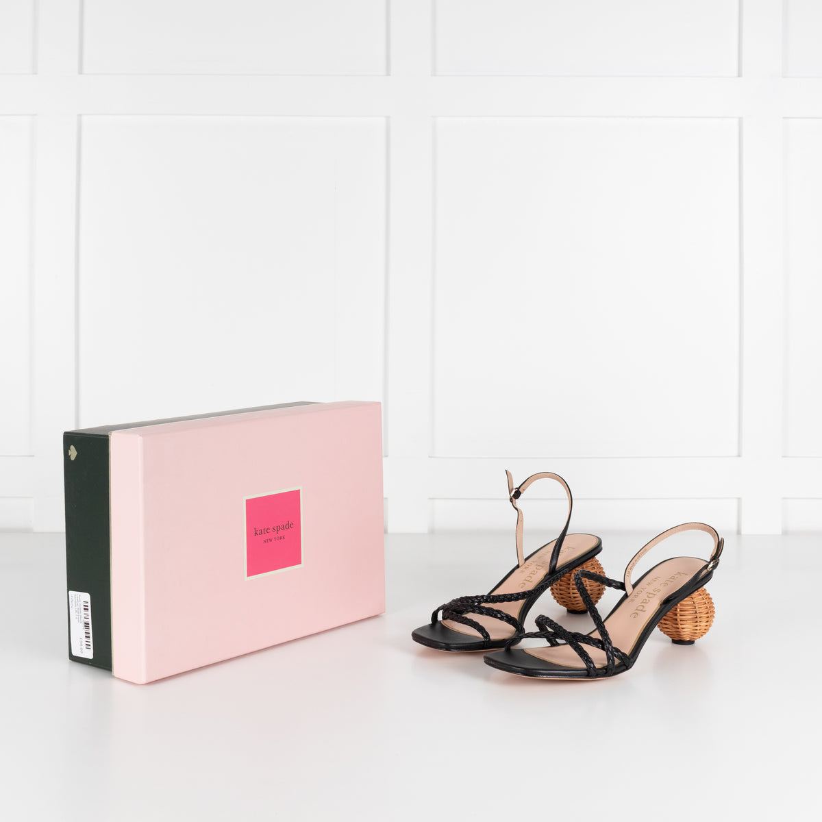 Kate Spade Black Leather Ball-Heel Sandals