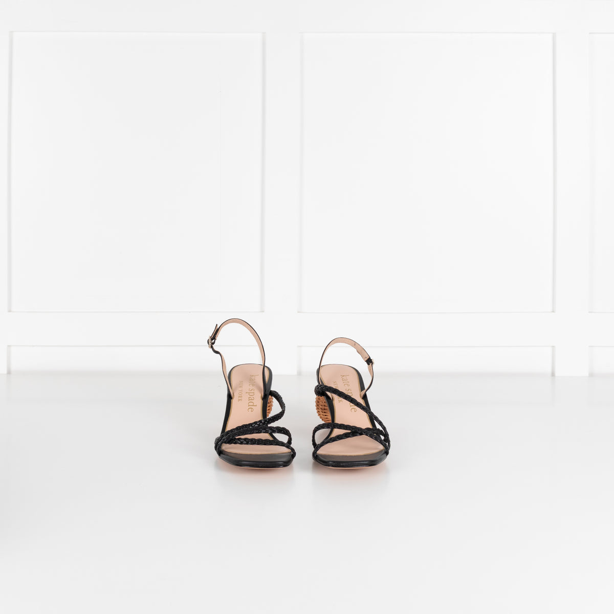 Kate Spade Black Leather Ball-Heel Sandals