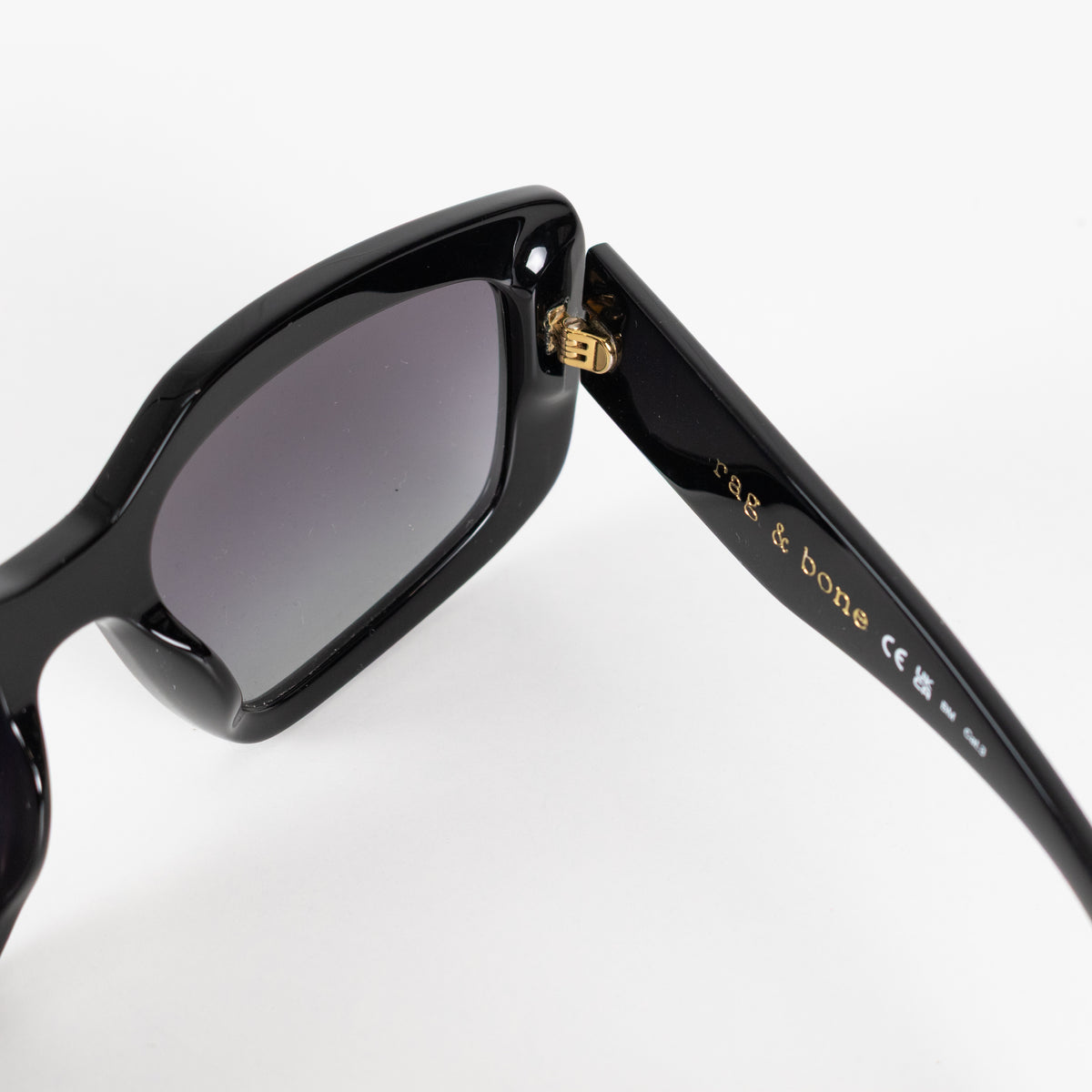 Rag & Bone Black Rectangular Chunky Sunglasses