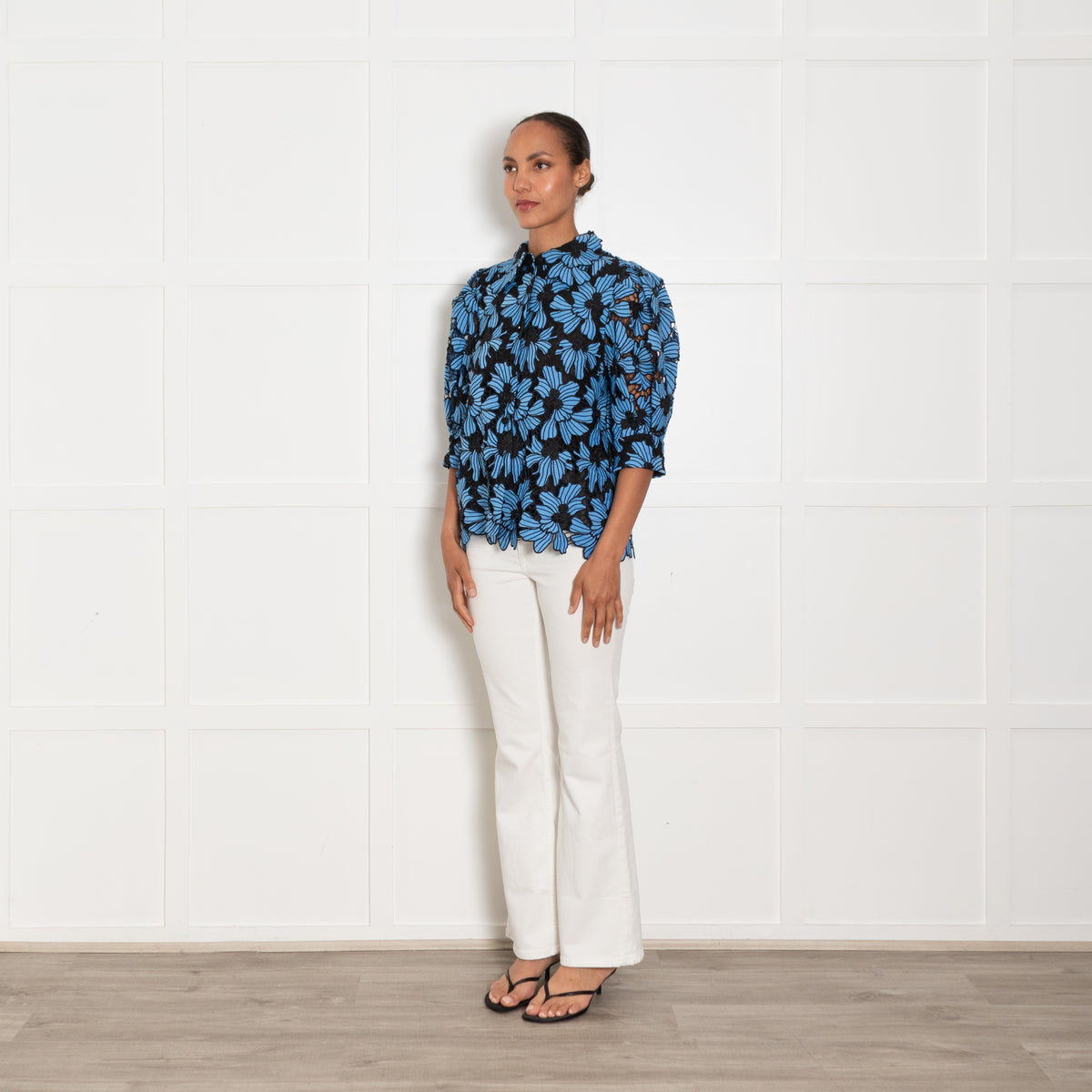 Hofmann Copenhagen Blue Flower Lace Top