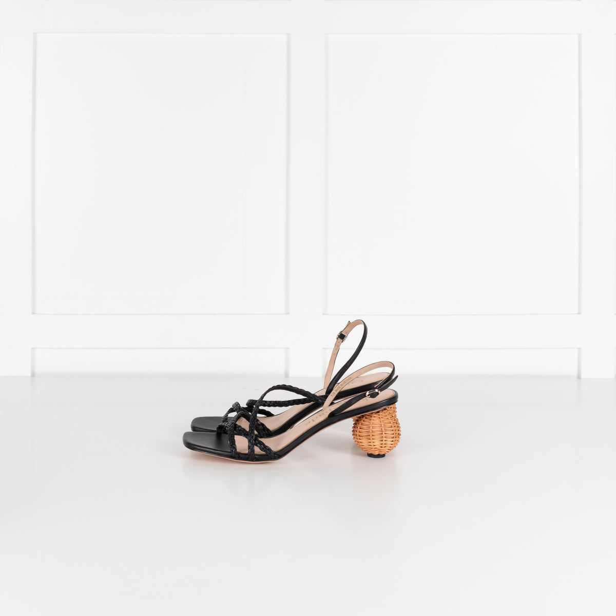 Kate Spade Black Leather Ball-Heel Sandals