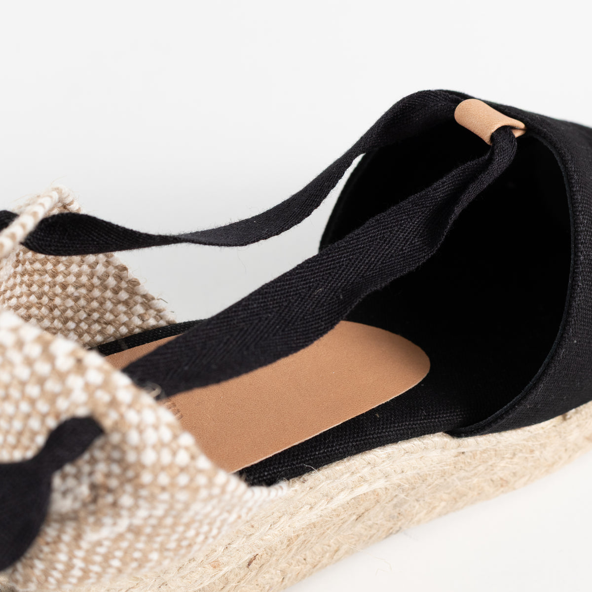 Castaner Black Linen Wedge Espadrilles