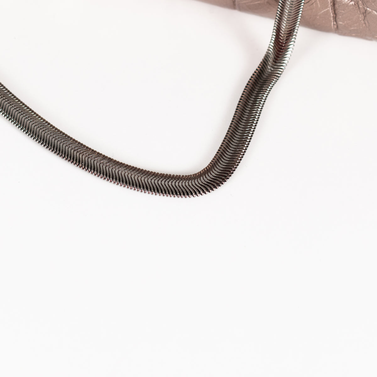 MarcCain Bronze Croc Embossed Clutch with Snake Chain