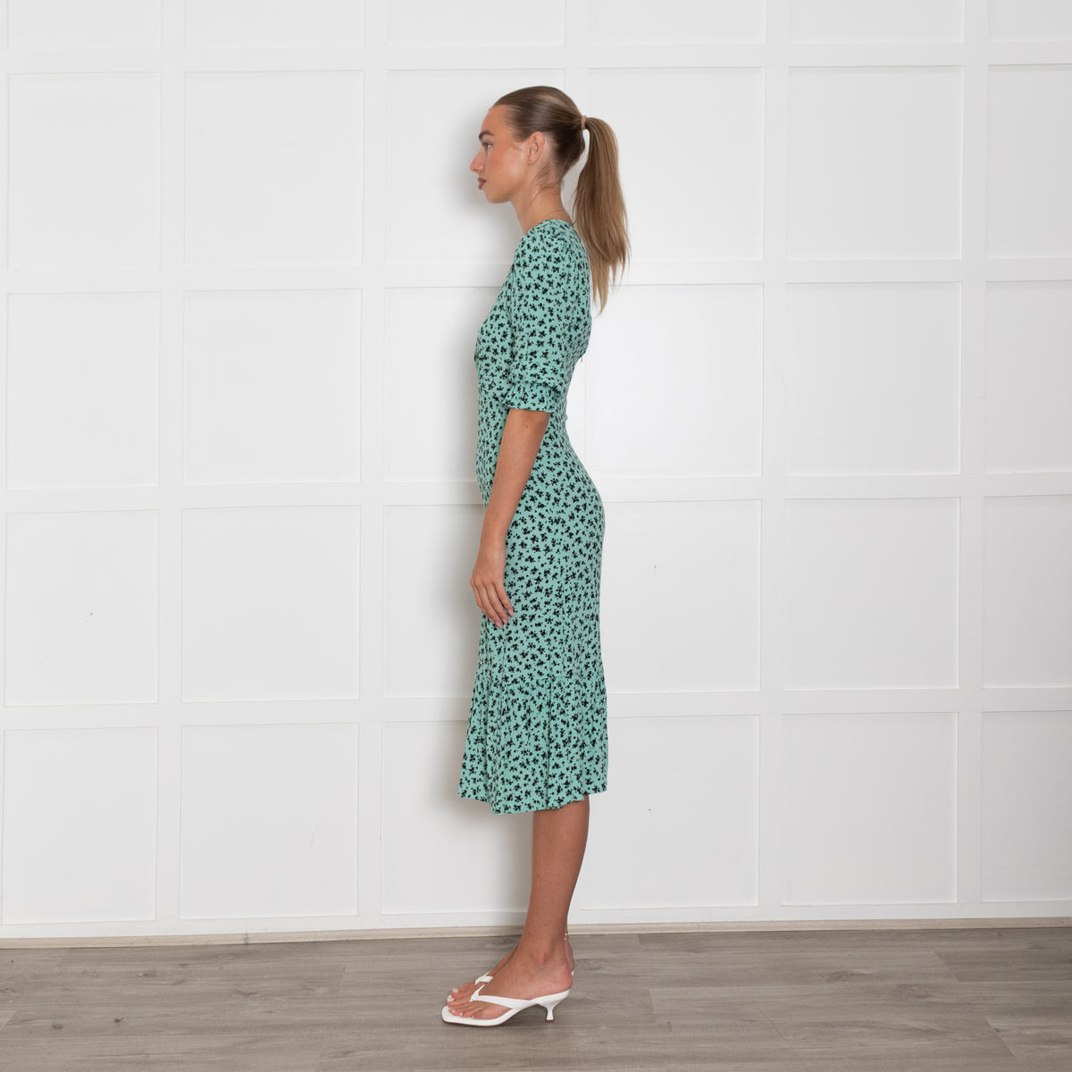 Nobody's Child Turquoise Black Floral Dress
